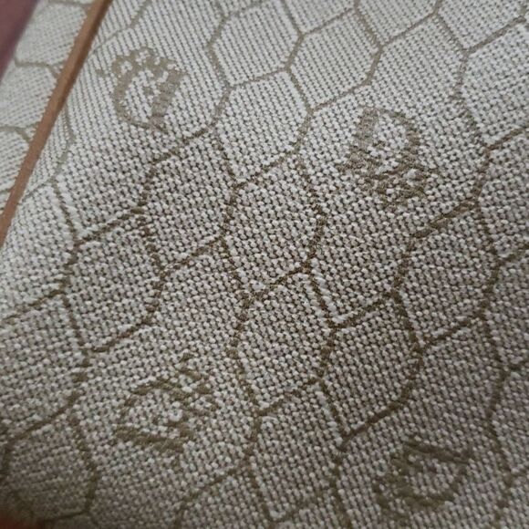 Vintage Christian Dior Honeycomb Chic Feminine Brown Leather Trim Crossbody Bag - Picture 4 of 6